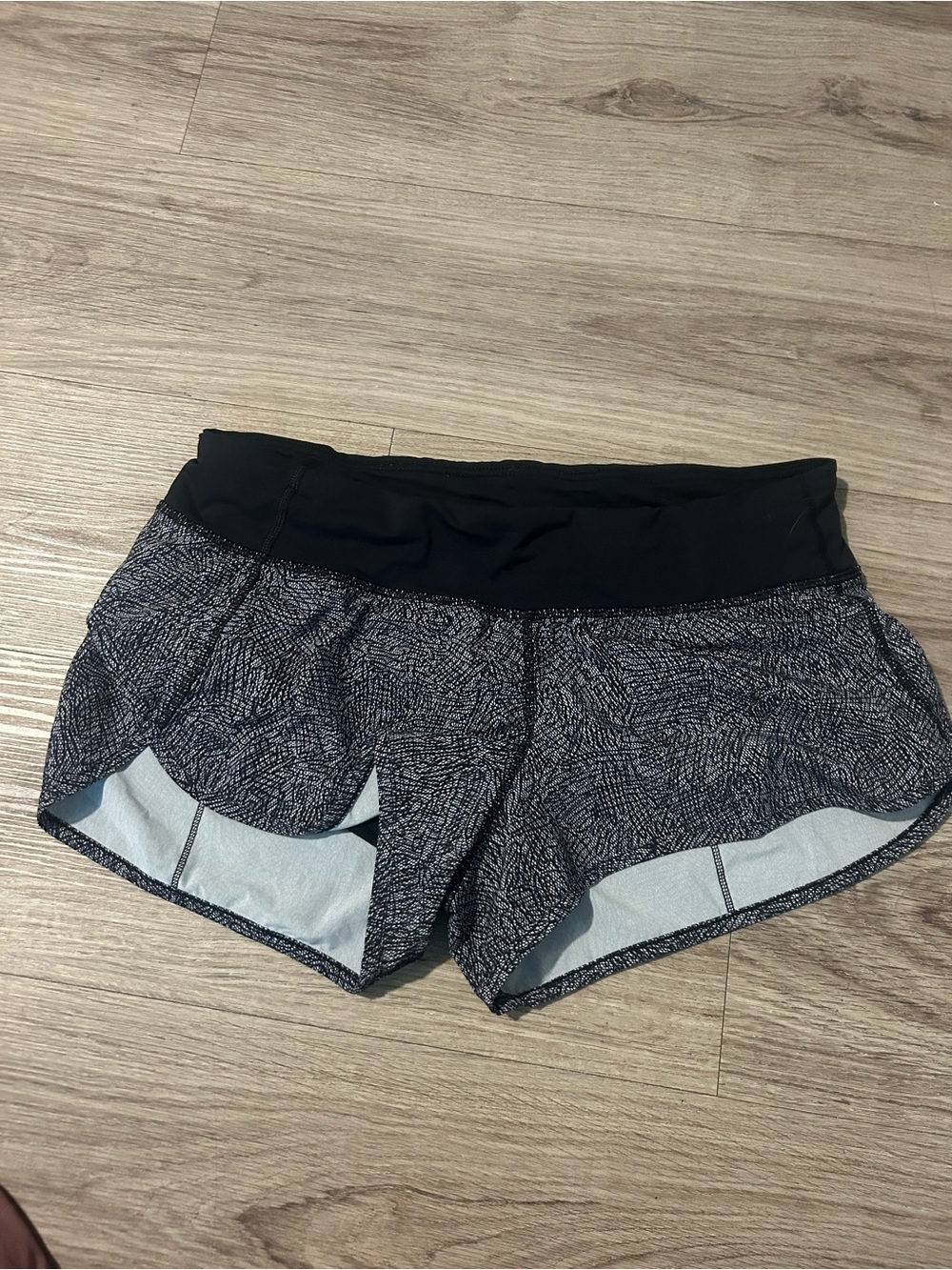lululemon athletica Black Patterned Running Shorts